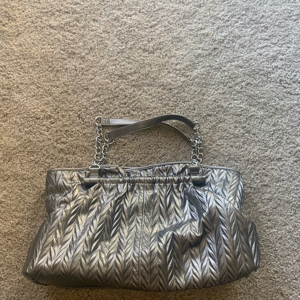 Metallic/Silver Large Tote